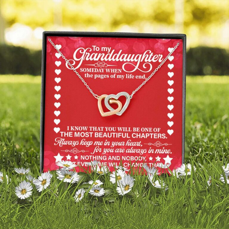 To My Granddaughter Someday When the Pages of My Life End Interlocking Hearts Necklace