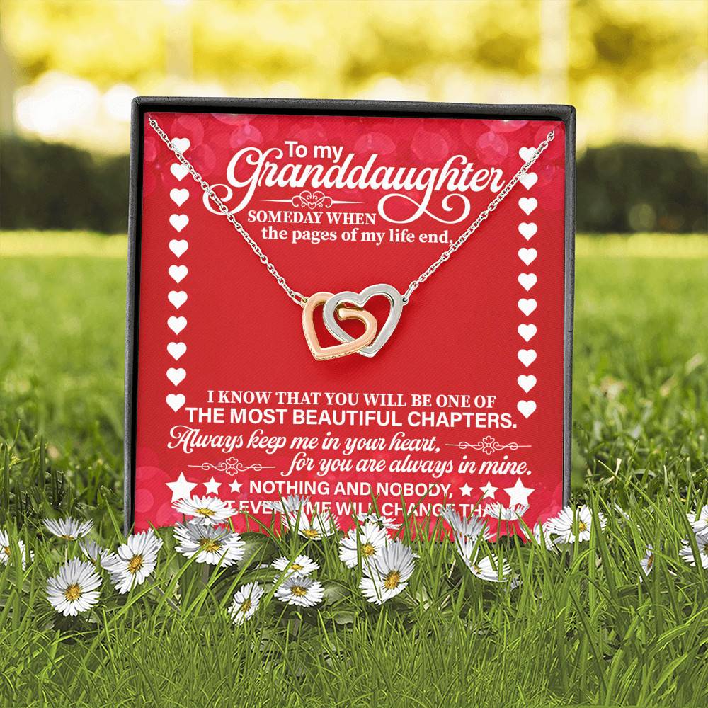To My Granddaughter Someday When the Pages of My Life End Interlocking Hearts Necklace To My Granddaughter Someday When the Pages of My Life End Interlocking Hearts Necklace