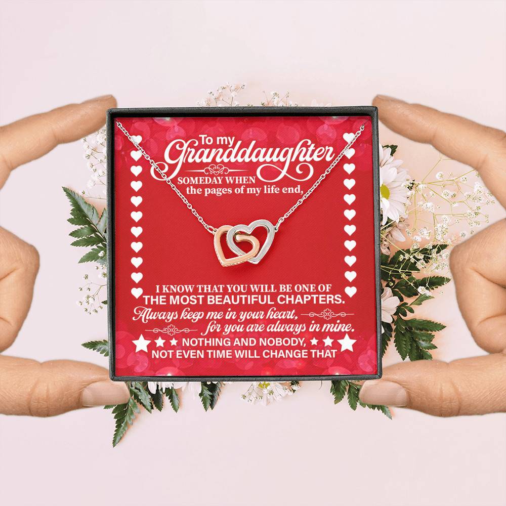 To My Granddaughter Someday When the Pages of My Life End Interlocking Hearts Necklace To My Granddaughter Someday When the Pages of My Life End Interlocking Hearts Necklace