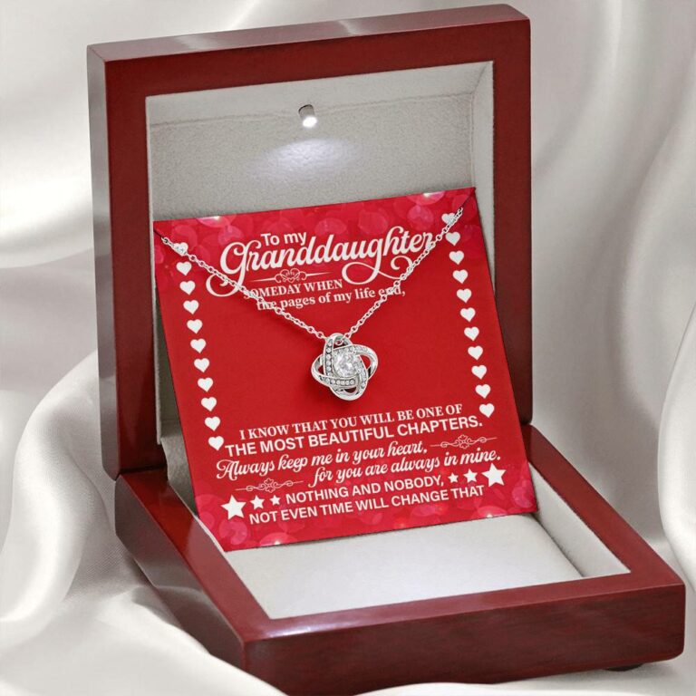To My Granddaughter Someday When the Pages of My Life End Love Knot Necklace