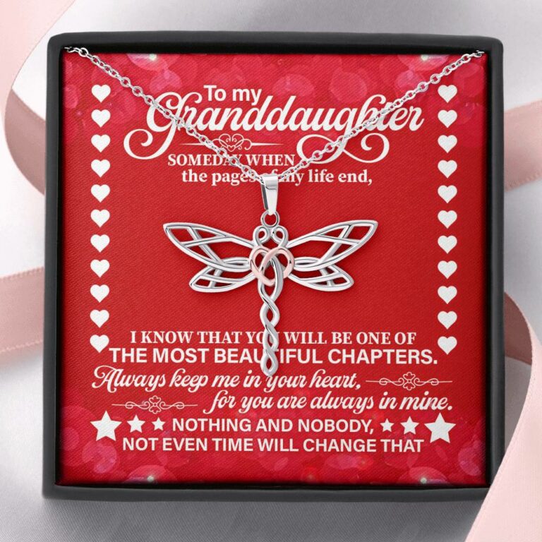 To My Granddaughter Someday When the Pages of My Life End Dragonfly Necklace