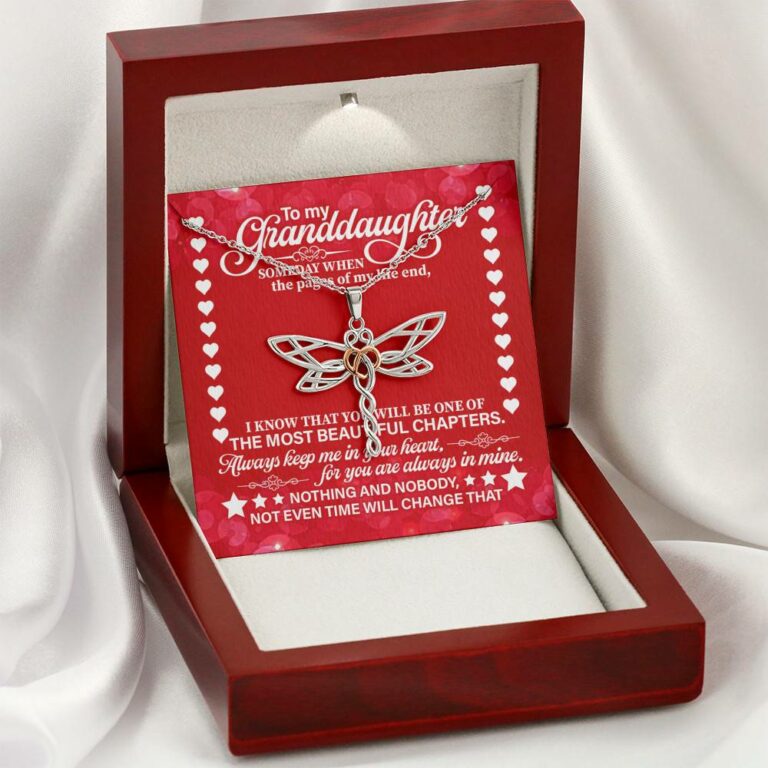 To My Granddaughter Someday When the Pages of My Life End Dragonfly Necklace