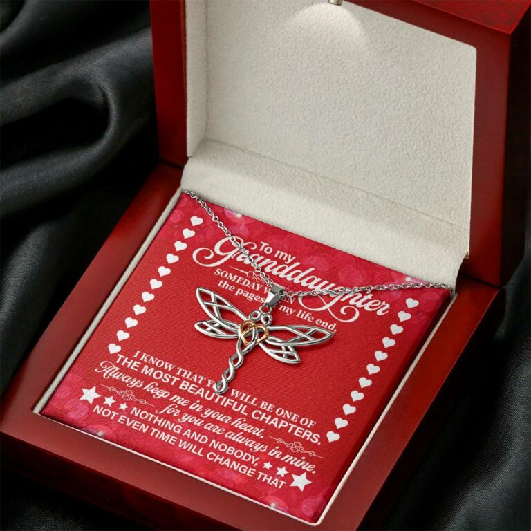 To My Granddaughter Someday When the Pages of My Life End Dragonfly Necklace