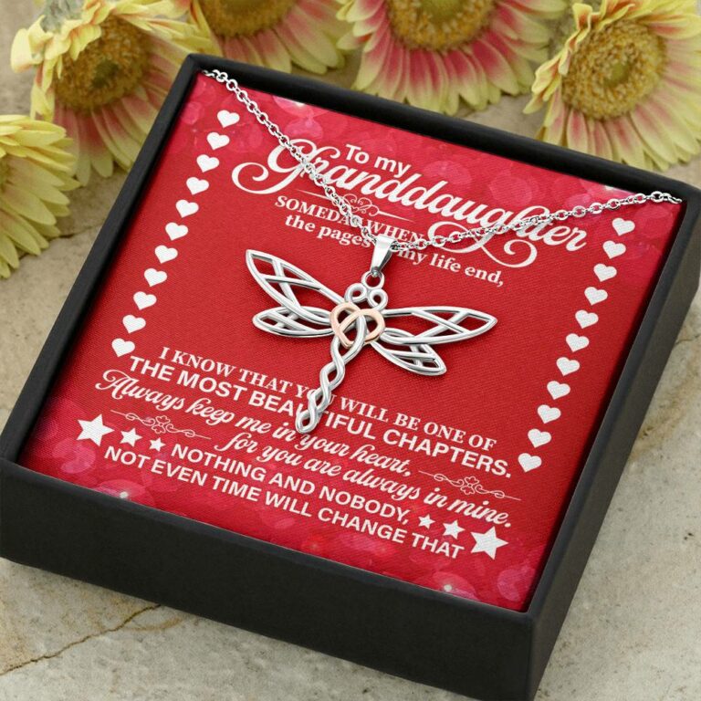 To My Granddaughter Someday When the Pages of My Life End Dragonfly Necklace