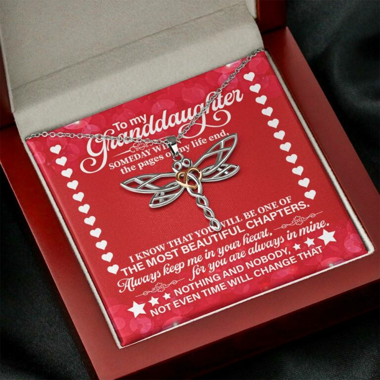To My Granddaughter Someday When the Pages of My Life End Dragonfly Necklace