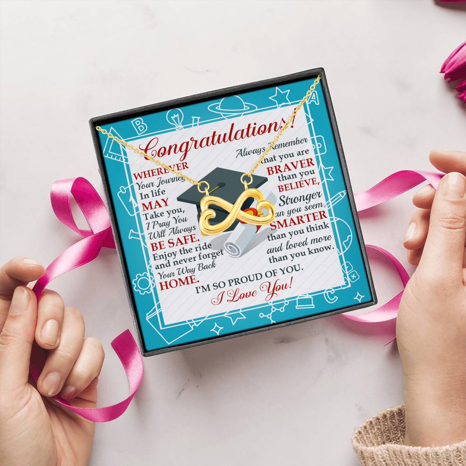 39 HG. Congratulations Class Of 2021(5) Infinity Heart Necklace (Gold) 5