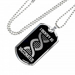 I Identify As Vaccinated Funny Pro Vaccine Dog Tag Pendant Necklace - Funny Vaccinated Gifts