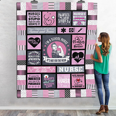 Alternative view of I'm A Nurse It's Not For Weak We Can Do It Fleece Blanket - Nurse Mink Sherpa Blanket - Gift For Nurse