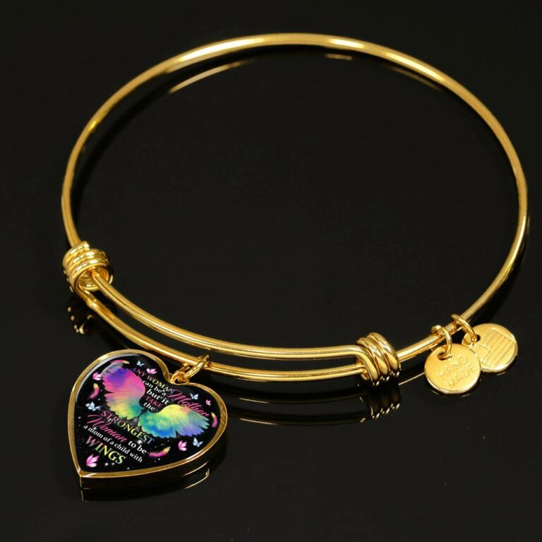 Any Woman Can Be A Mother But It Takes The Strongest Woman To Be A Mom Of A Child With Wings Heart Pendant Necklace