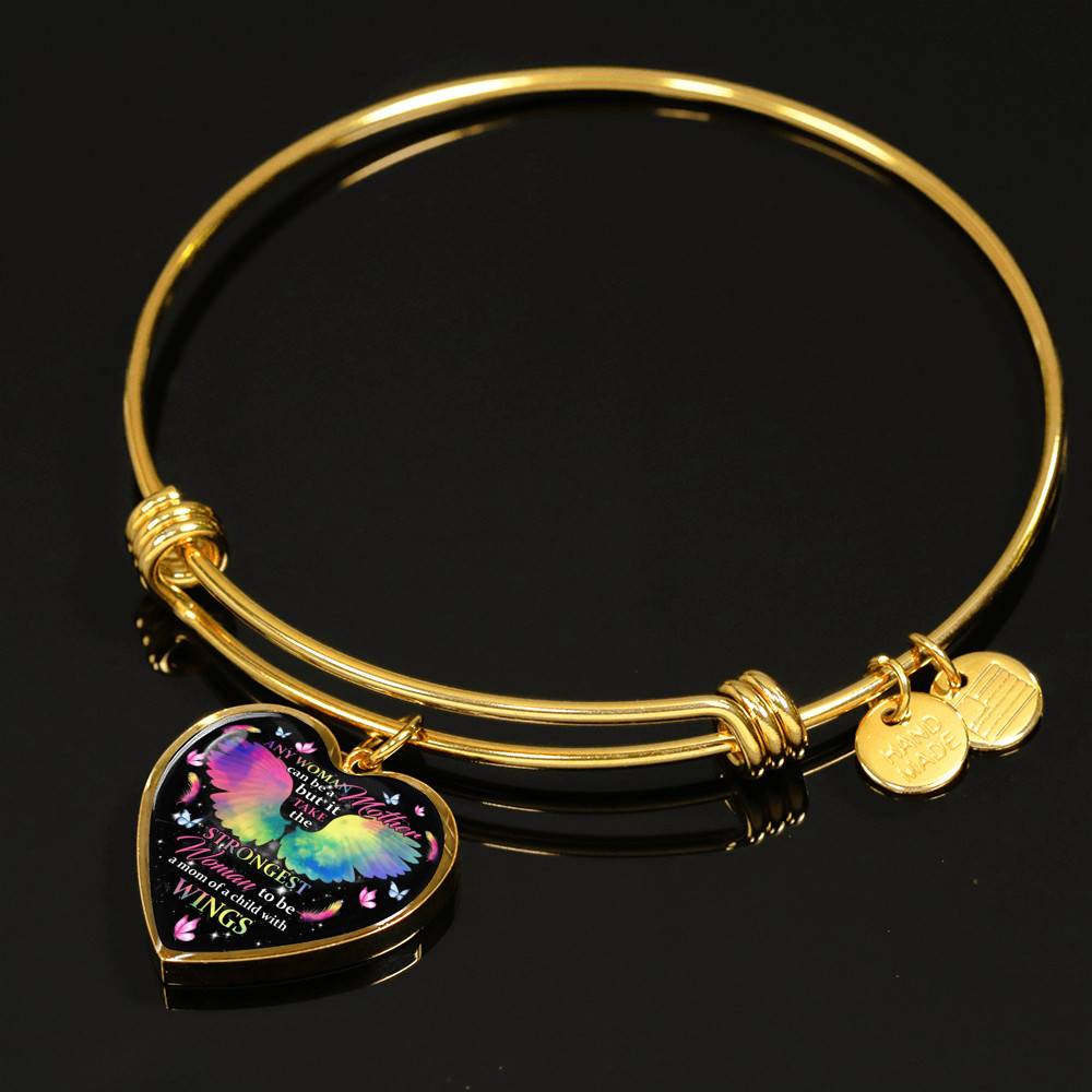 Any Woman Can Be A Mother But It Takes The Strongest Woman To Be A Mom Of A Child With Wings Heart Pendant Necklace Any Woman Can Be A Mother But It Takes The Strongest Woman To Be A Mom Of A Child With Wings Heart Pendant Necklace