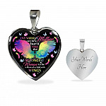 Any Woman Can Be A Mother But It Takes The Strongest Woman To Be A Mom Of A Child With Wings Heart Pendant Necklace