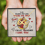 6VT. To Smokin Hot Lady Only Buns Infinity Heart Necklace (Gold)