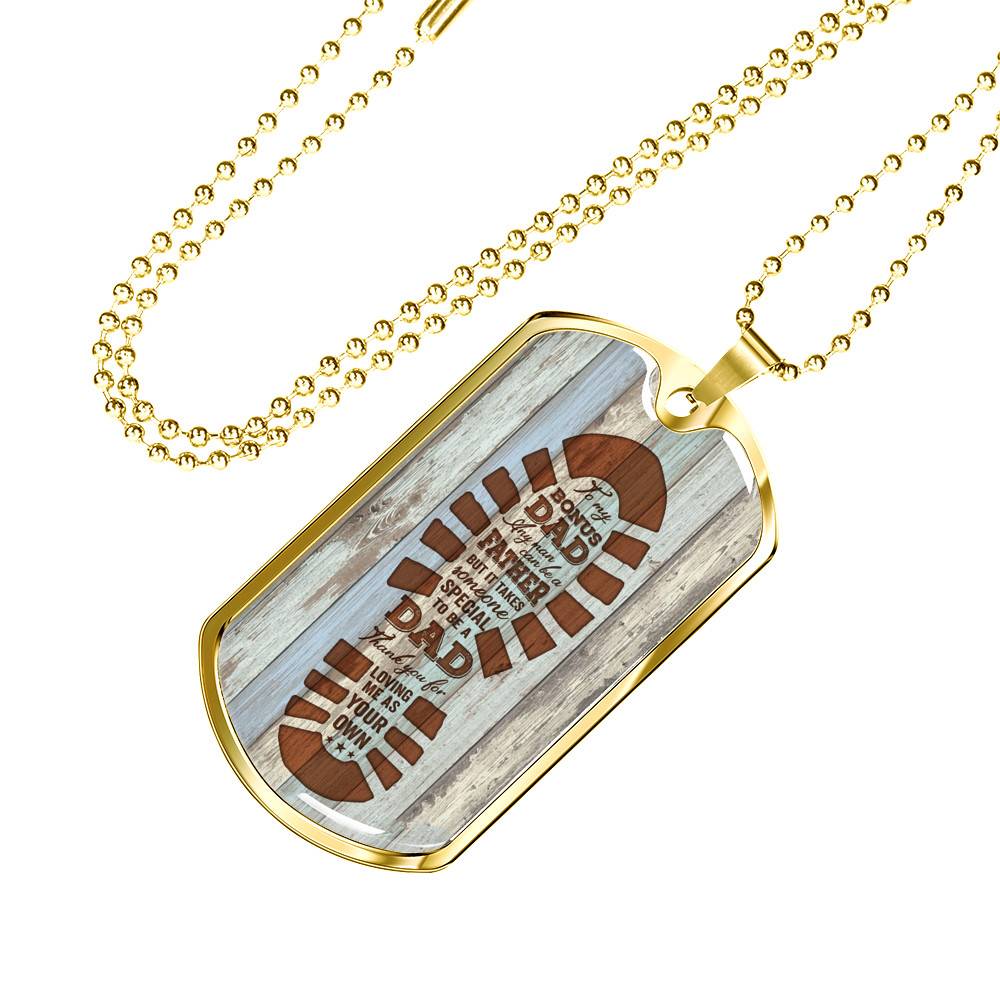 To My Bonus Dad Any Man Can Be A Father But It Takes Someone Special To Be A Dad Dog Tag Necklace