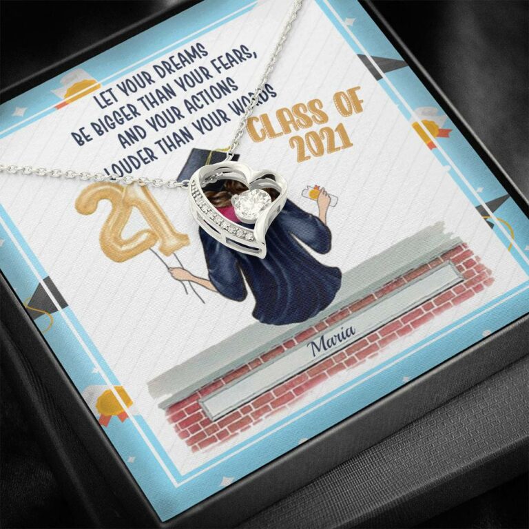 Personalized Graduation Let Your Dreams Be Bigger Than Your Fears Forever Love Pendant Necklace