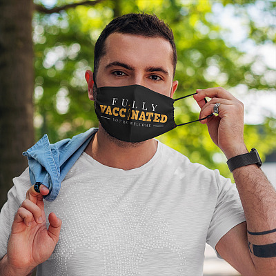 Alternative view of Fully Vaccinated You're Welcome Washable Reusable Custom Printed Cloth Face Mask Cover