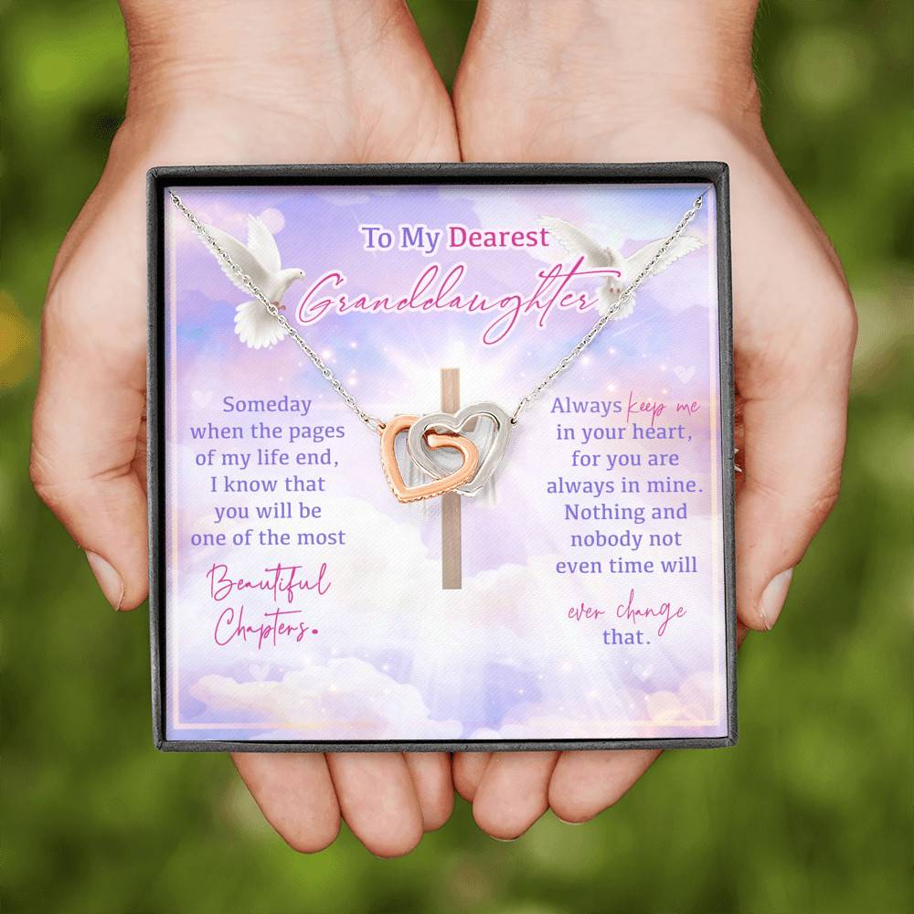 To My Dearest Granddaughter Someday When The Pages Of My Life End Jesus Cross Interlocking Hearts Pendant Necklace To My Dearest Granddaughter Someday When The Pages Of My Life End Jesus Cross Interlocking Hearts Pendant Necklace