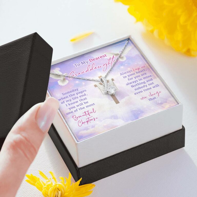 To My Dearest Granddaughter Someday When The Pages Of My Life End Jesus Cross Alluring Beauty Necklace