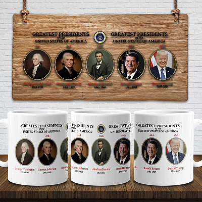 Greatest Presidents of the United States Ceramic Coffee Mug - Water Bottle - President Donald Trump Mug