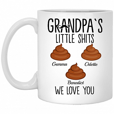 Personalized Grandpa's Little, White, 11 oz. White Mug