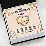 Personalized To My Beautiful Granddaughter Scripted Love Pendant Necklace