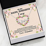 Personalized To My Beautiful Granddaughter Scripted Love Pendant Necklace