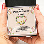 Personalized To My Beautiful Granddaughter Scripted Love Pendant Necklace