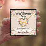 Personalized To My Beautiful Granddaughter Scripted Love Pendant Necklace