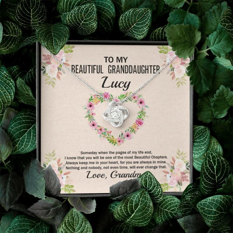 Personalized To My Beautiful Granddaughter Love Knot Pendant Necklace