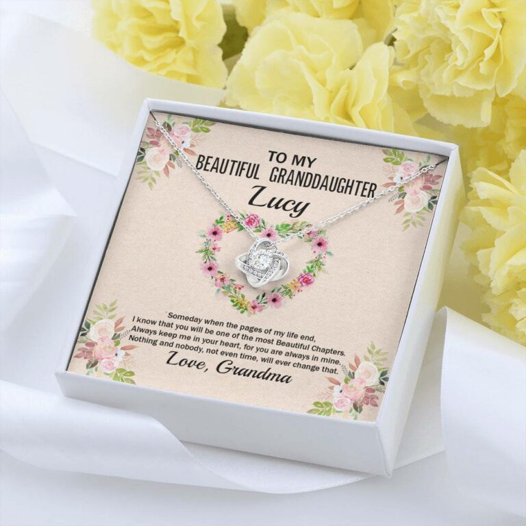 Personalized To My Beautiful Granddaughter Love Knot Pendant Necklace