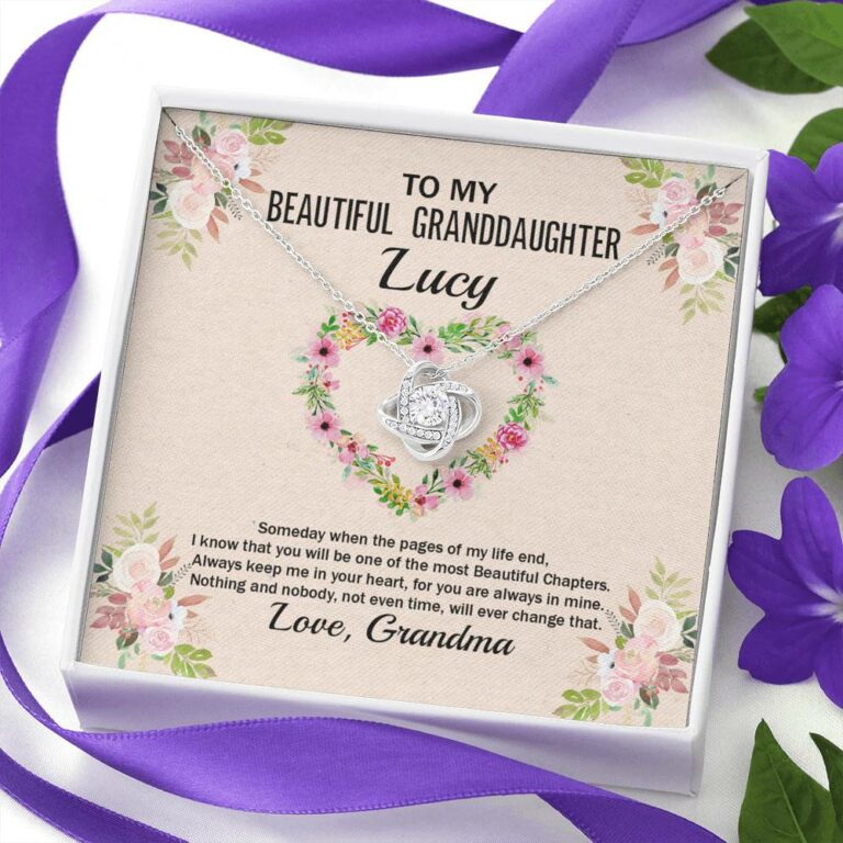 Personalized To My Beautiful Granddaughter Love Knot Pendant Necklace