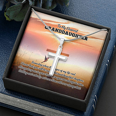 To My Dearest Granddaughter I Know That You Will Be One Of The Most Beautiful Chapters Artisan Crafted Cross Necklace