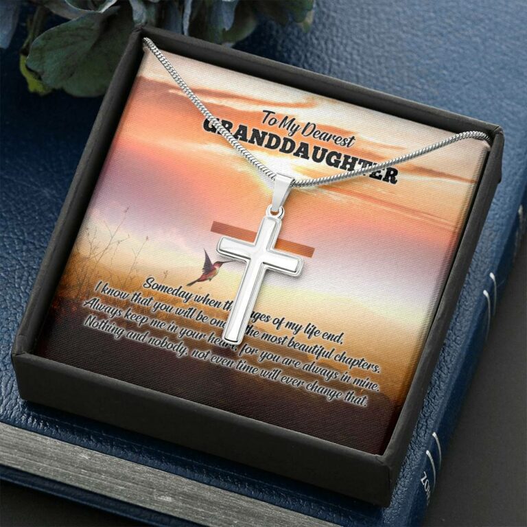 To My Dearest Granddaughter I Know That You Will Be One Of The Most Beautiful Chapters Artisan Crafted Cross Necklace