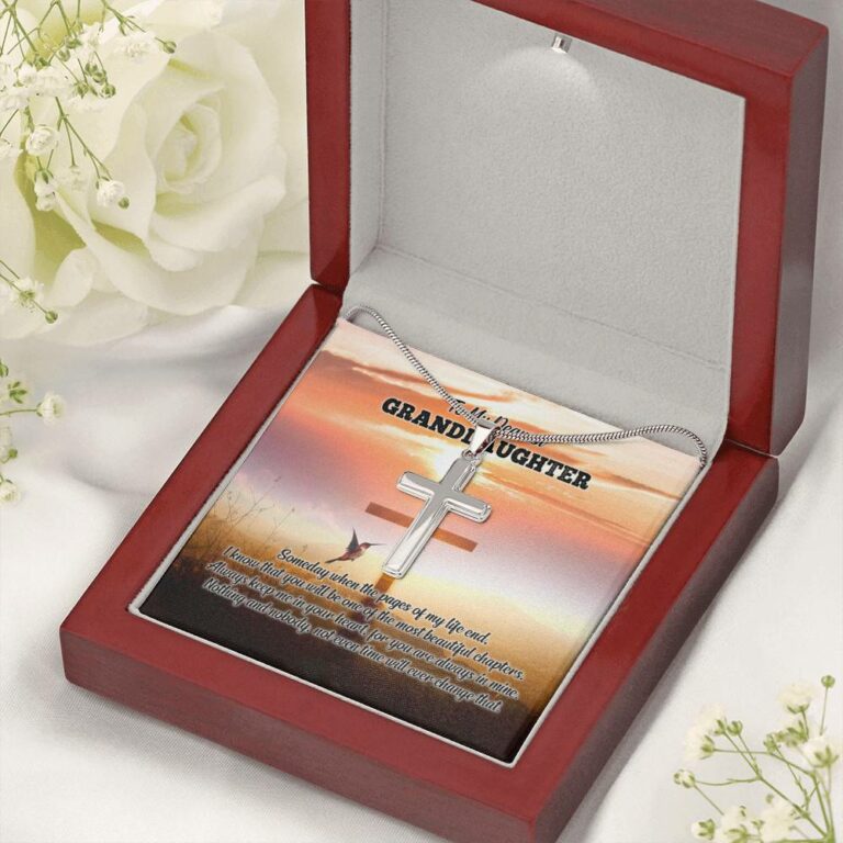 To My Dearest Granddaughter I Know That You Will Be One Of The Most Beautiful Chapters Artisan Crafted Cross Necklace