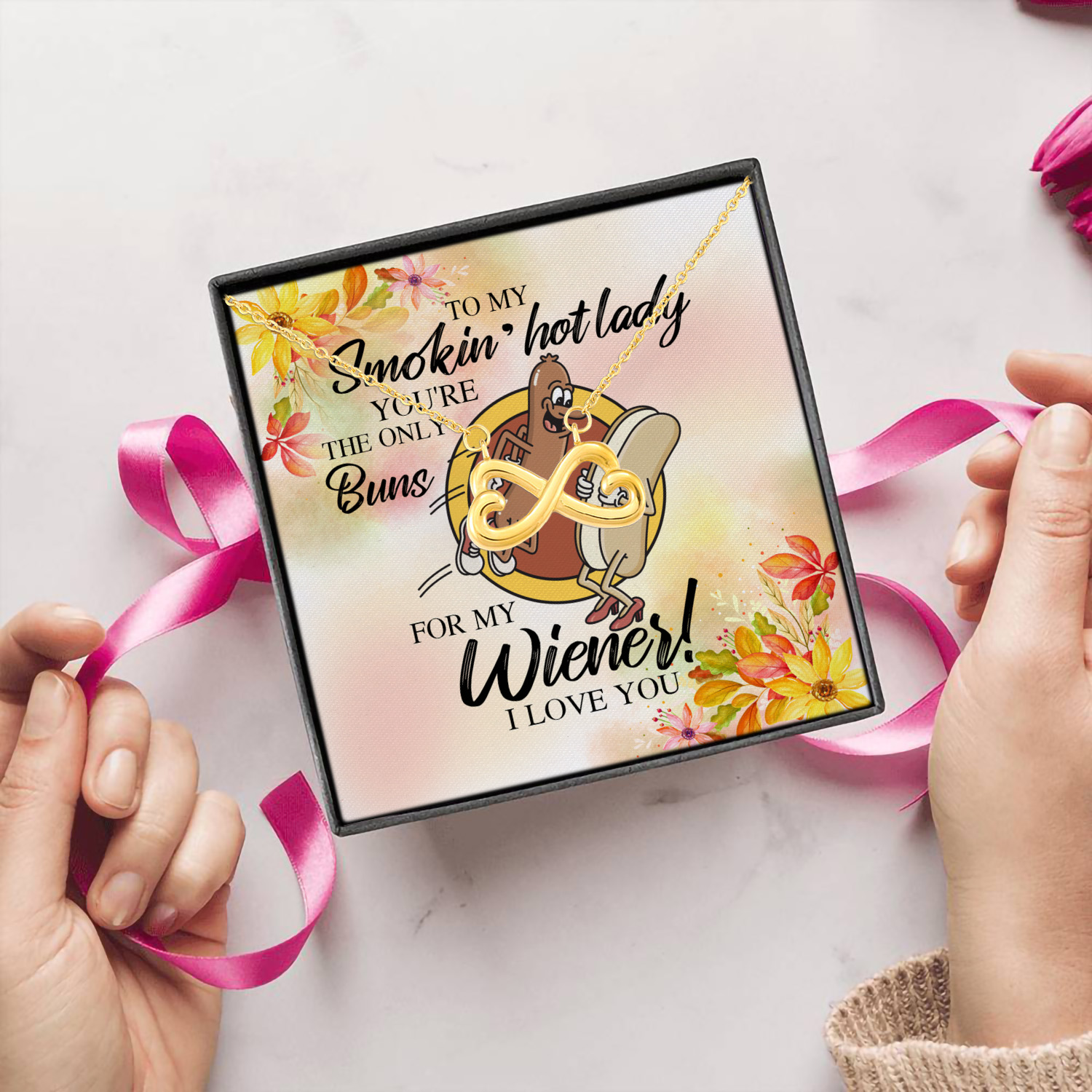 3LV. Youre The Only Bun Infinity Heart Necklace (Gold) 5