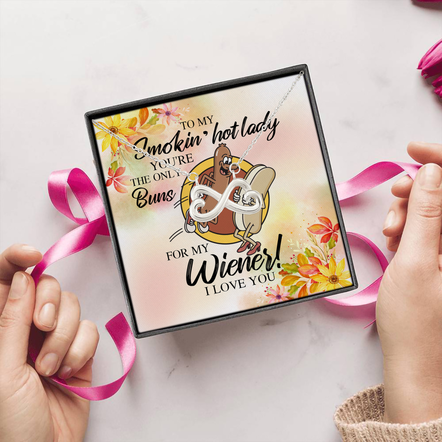 3LV. Youre The Only Bun Infinity Heart Necklace (Silver) 5