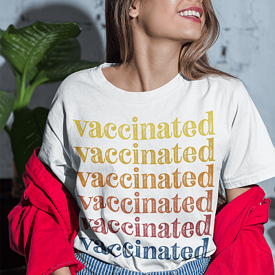 Alternative view of Vaccinated Retro Vintage Vaccine T-Shirt - Pro Vaccine V-Neck Shirt