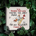 To My Smokin' Hot Lady You're The Only Buns For My Wiener I Love You Love Knot Necklace To My Smokin' Hot Lady You're The Only Buns For My Wiener I Love You Love Knot Necklace