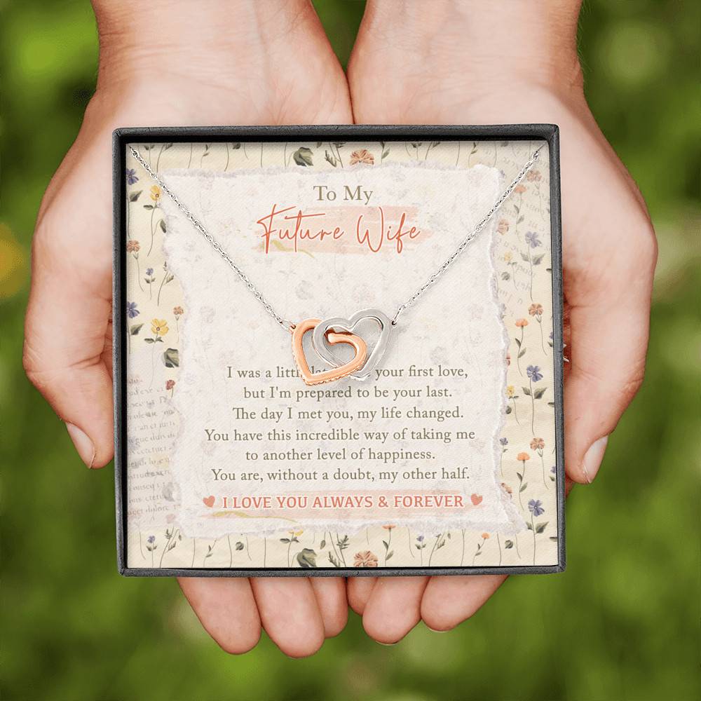 To My Future Wife I Was A Little Late To Be Your First Love I Love You Always Interlocking Hearts Pendant Necklace To My Future Wife I Was A Little Late To Be Your First Love I Love You Always Interlocking Hearts Pendant Necklace