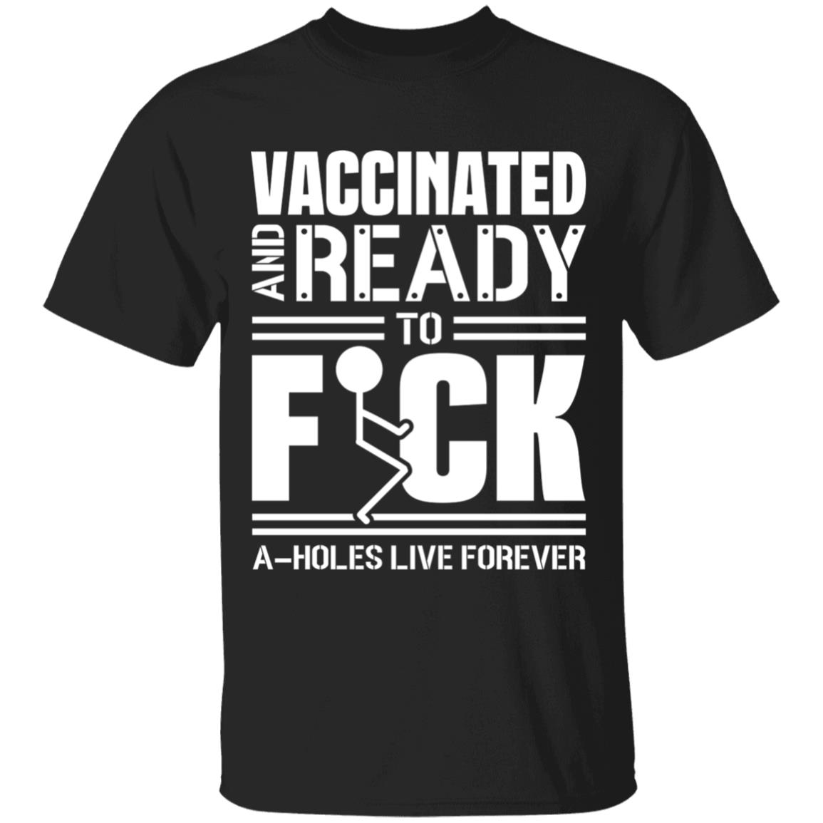 Vaccinated And Ready To, Black, Unisex T-Shirt