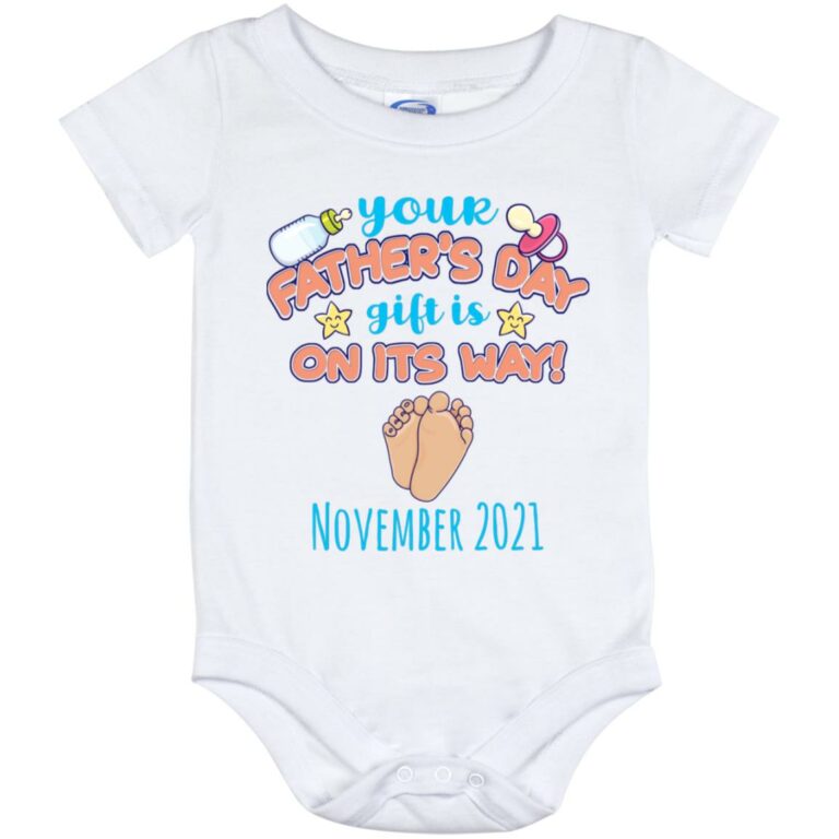Personalized Your Father's Day Gift, White, Baby Onesie - 12 Month