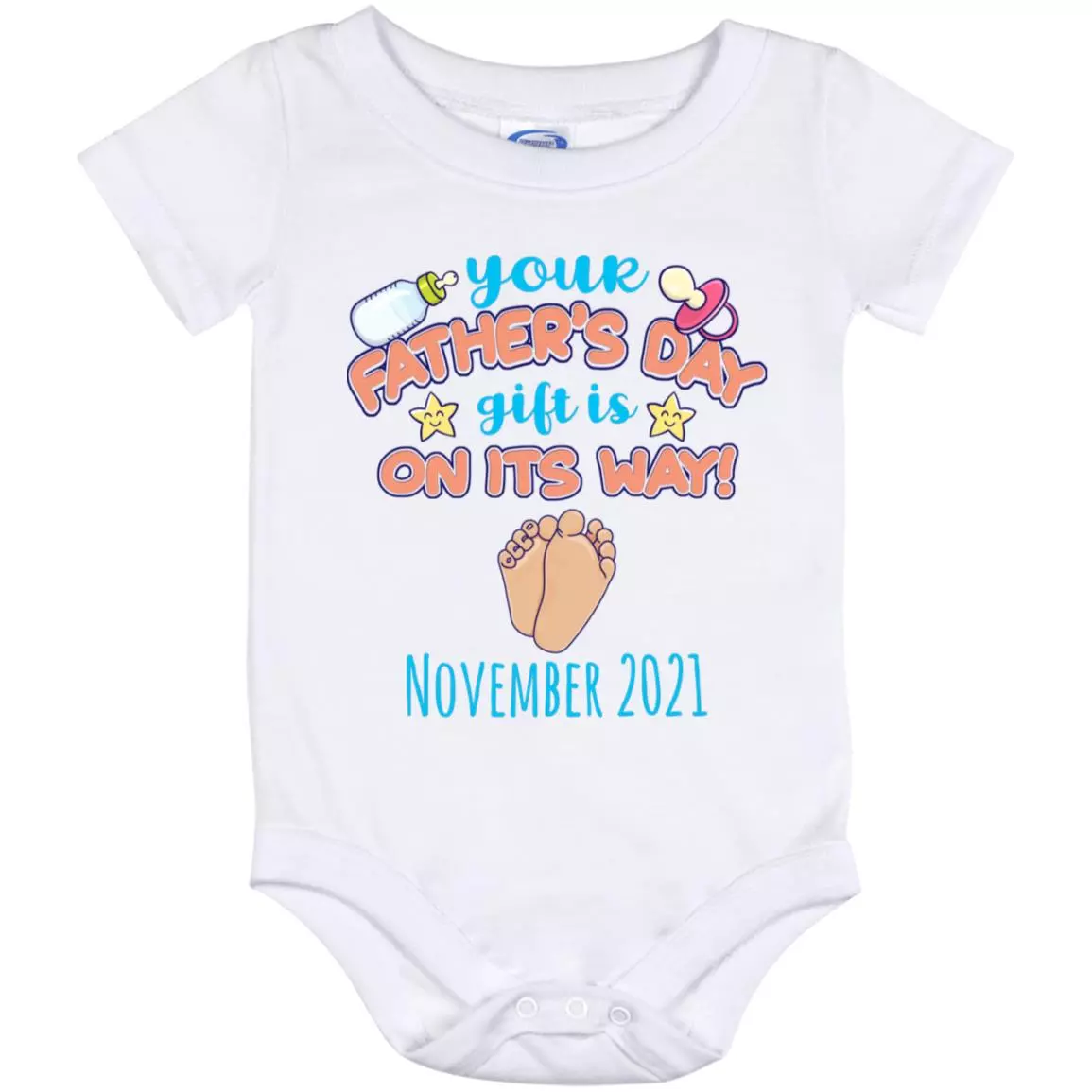 Personalized Your Father's Day Gift, White, Baby Onesie - 12 Month Personalized Your Father's Day Gift, White, Baby Onesie - 12 Month