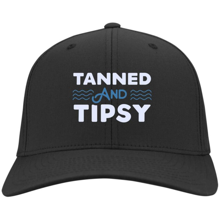 Tanned and Tipsy Hat, Black, Twill Cap