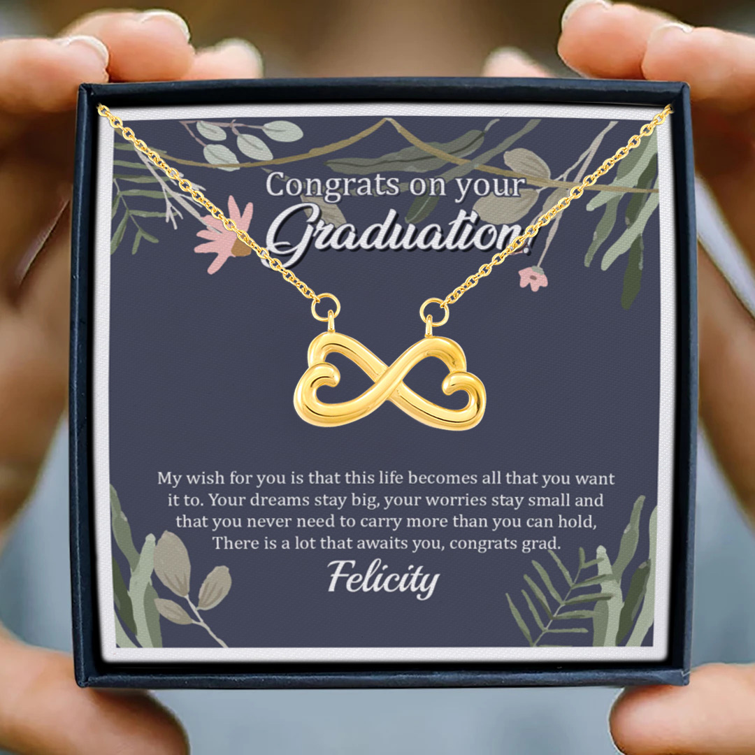 6HP. Congrats Your Graduation - custom 1200 Infinity Heart Necklace (Gold) 3