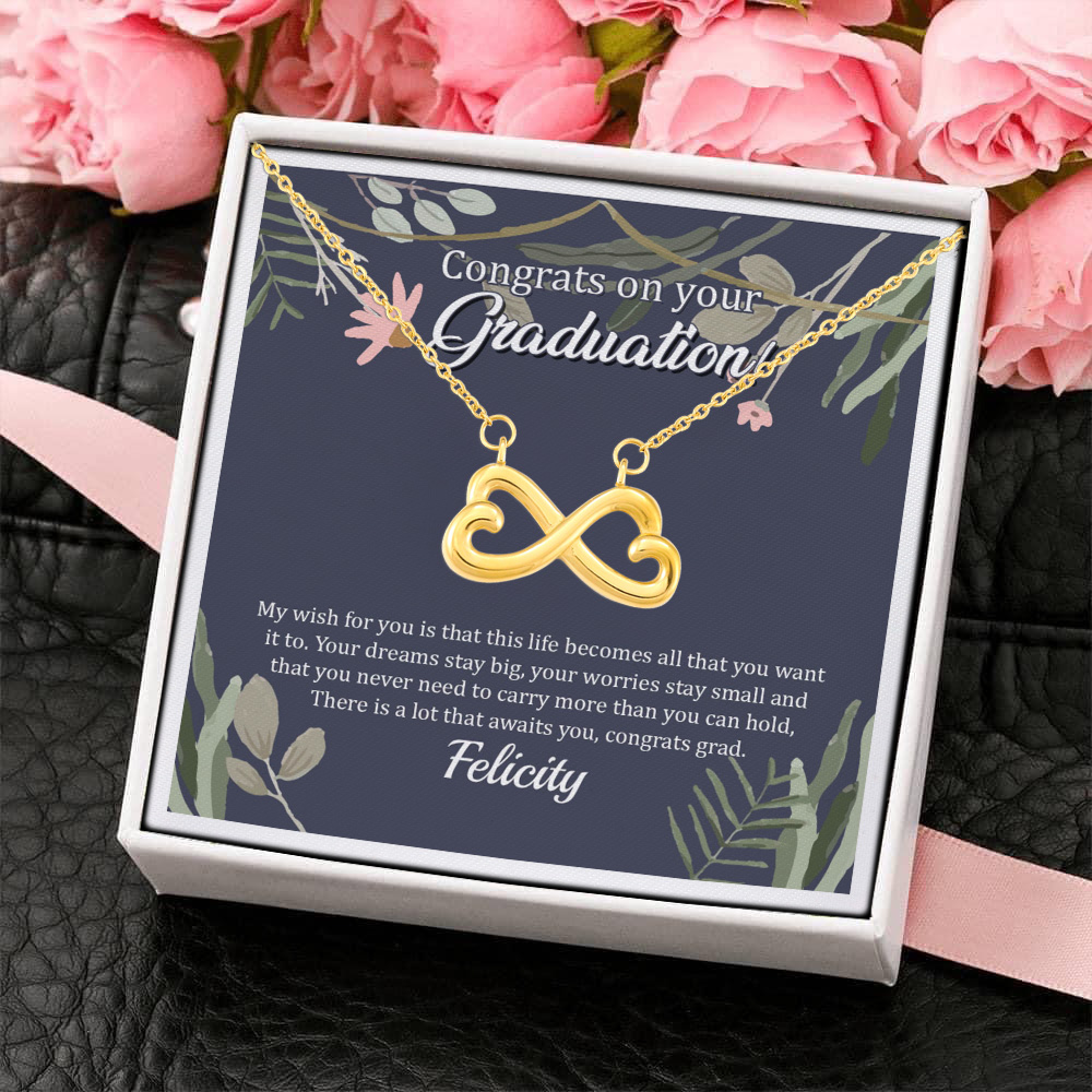 6HP. Congrats Your Graduation - custom 1200 Infinity Heart Necklace (Gold) 4