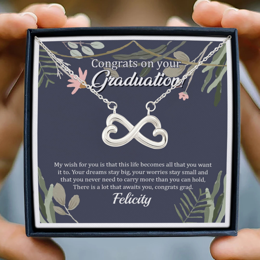 6HP. Congrats Your Graduation - custom 1200 Infinity Heart Necklace (Silver) 3