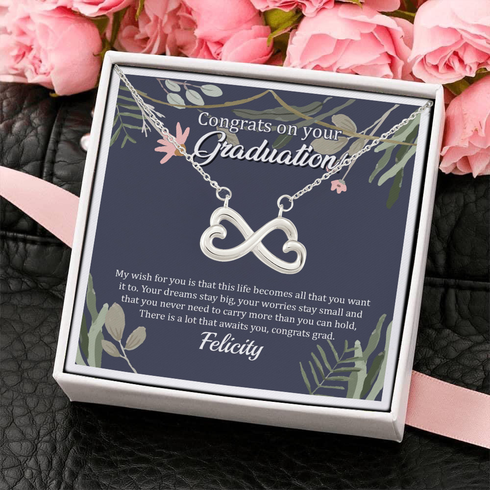 6HP. Congrats Your Graduation - custom 1200 Infinity Heart Necklace (Silver) 4