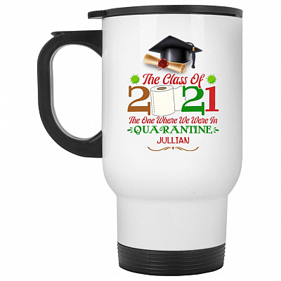 14 oz. White Travel Mug