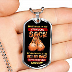 Personalized Even Though I'm Not from Your Sack I Know You've Still Got My Back Dad Balls Dog Tag Pendant Necklace
