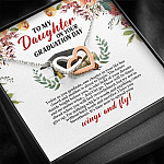 To My Daughter On Your Graduation Day Interlocking Hearts Pendant Necklace - Graduation Day Gift For Daughter