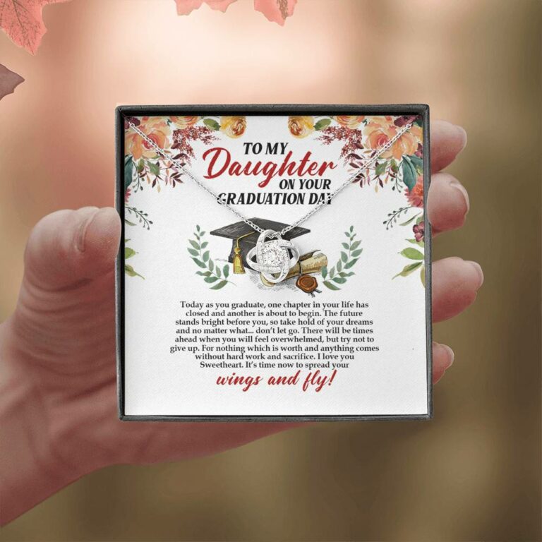 To My Daughter On Your Graduation Day Love Knot Pendant Necklaces - Graduation Day Gift For Daughter